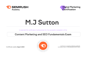 Content Marketing and SEO Fundamentals Certification
